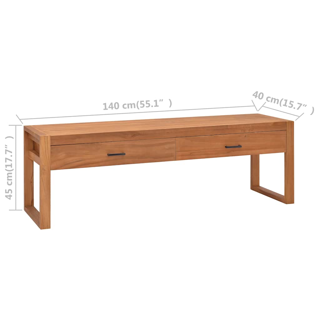 325273 vidaXL TV Cabinet 140x40x45 cm Teak Wood