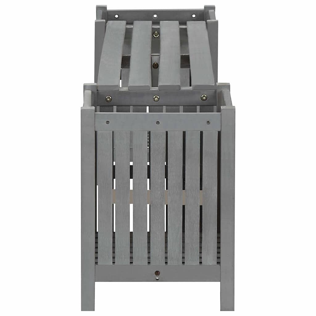 Garden Bench | Grey | Solid acacia wood | 150 cm | Planters