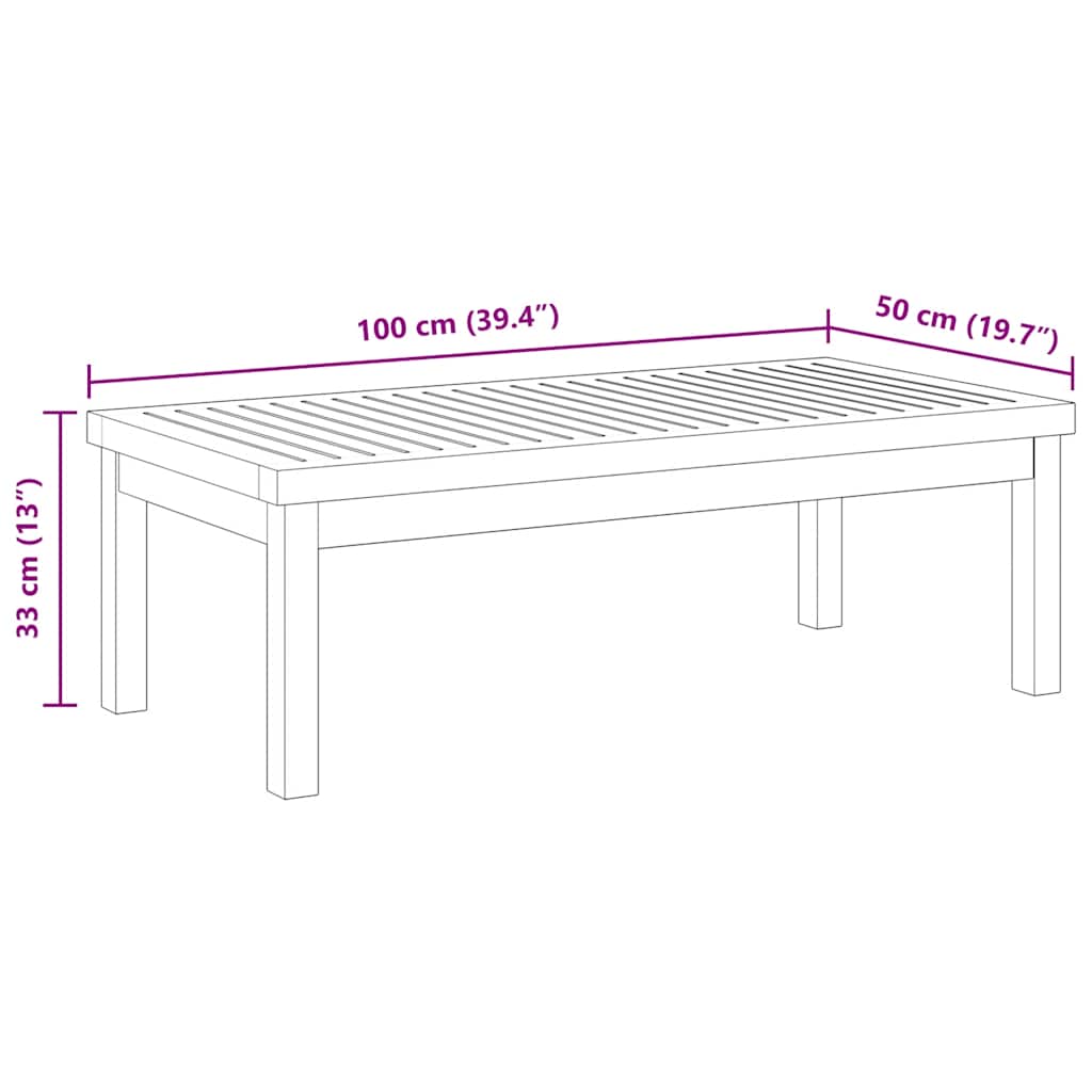 Garden Coffee Table | Natural acacia wood | Solid acacia wood | Medium