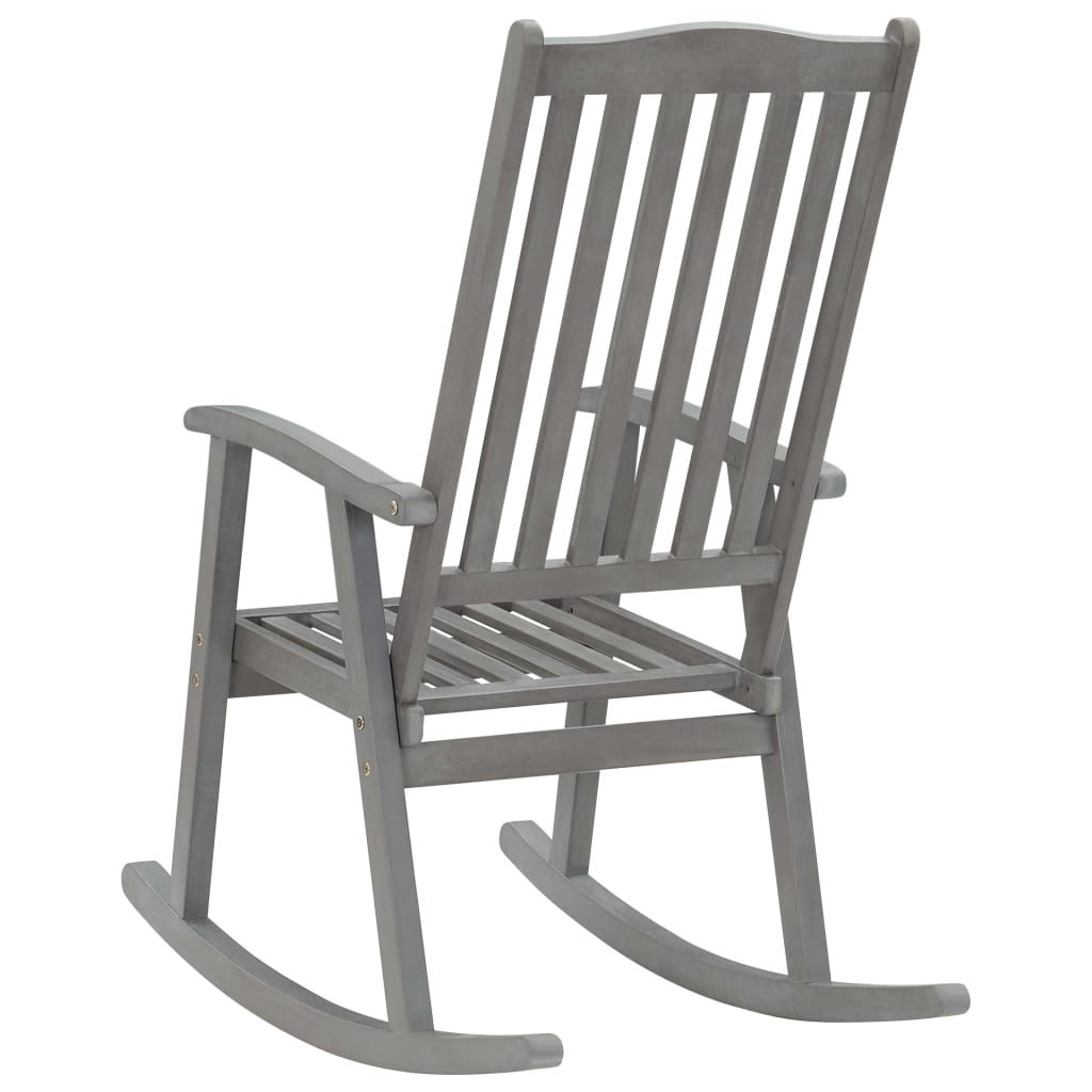 vidaXL Rocking Chair Grey Solid Acacia Wood