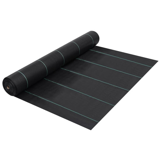 vidaXL Weed & Root Control Mat Black 1x50 m PP