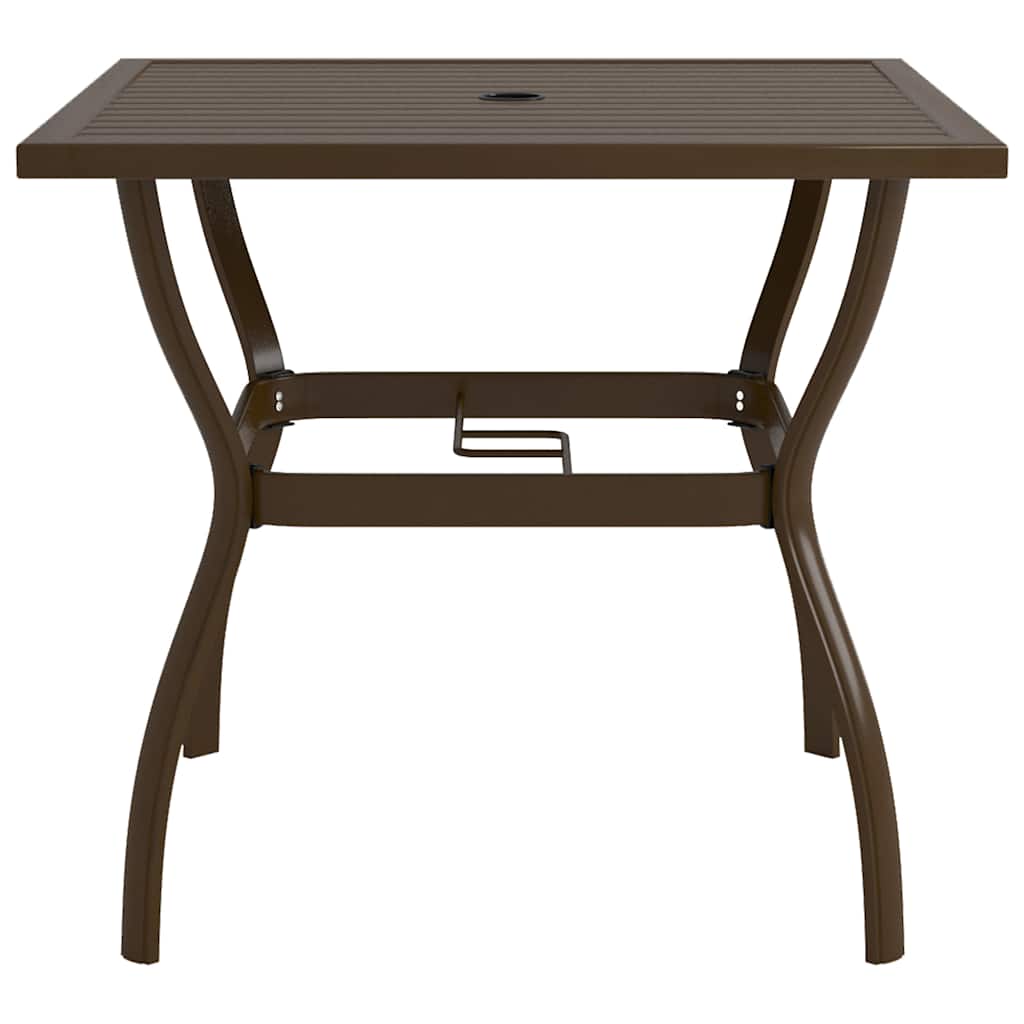 312279 vidaXL Garden Table Brown 81,5x81,5x72 cm Steel