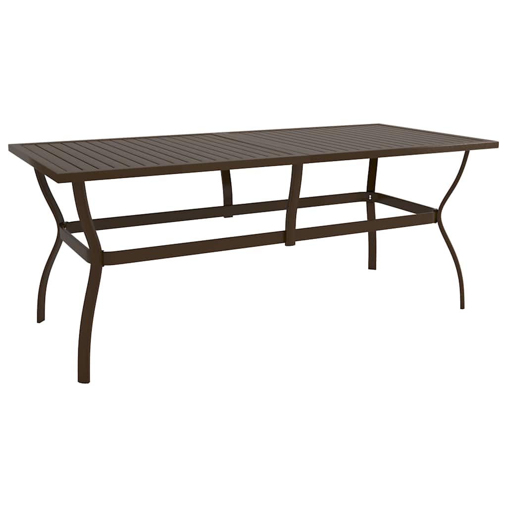 312281 vidaXL Garden Table Brown 190x80x72 cm Steel