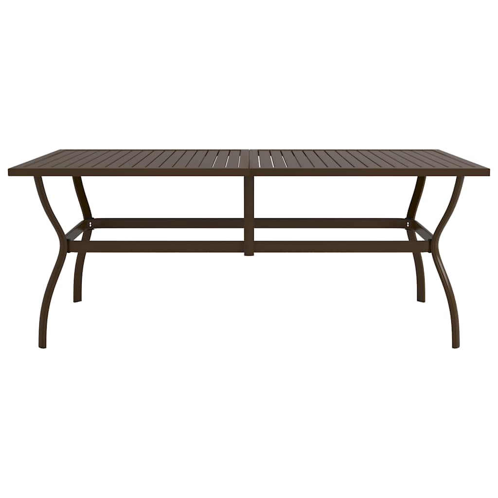 312281 vidaXL Garden Table Brown 190x80x72 cm Steel