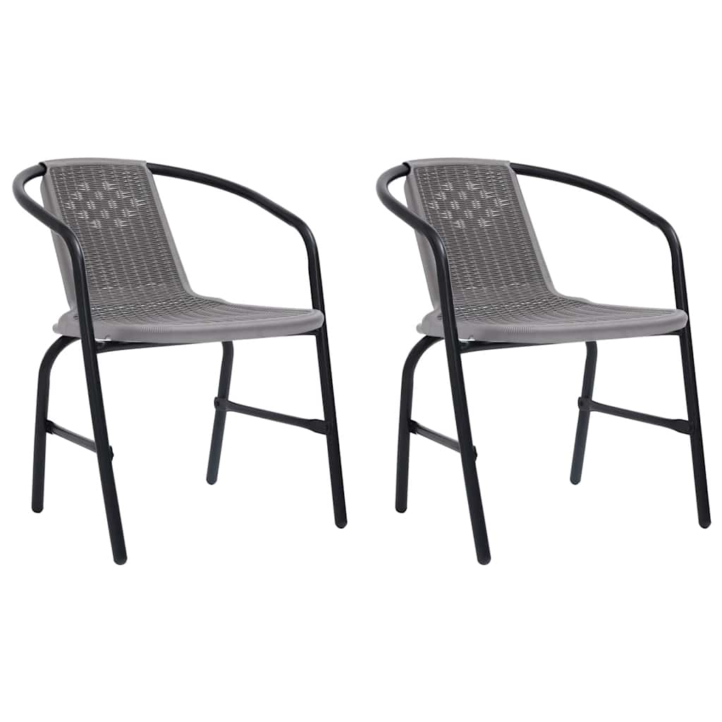 Garden Chairs 2 pcs Plastic Rattan and Steel 110 kg
