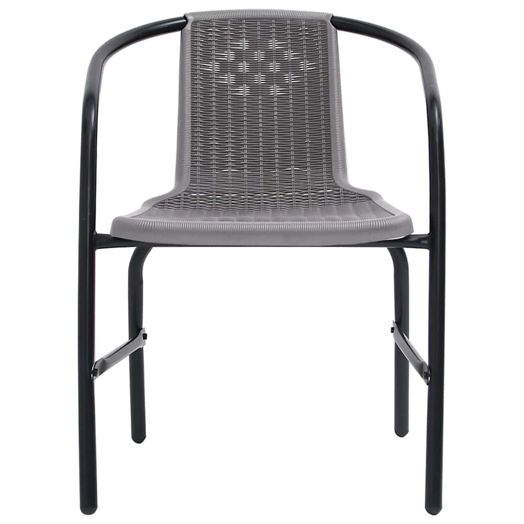 Garden Chairs 2 pcs Plastic Rattan and Steel 110 kg