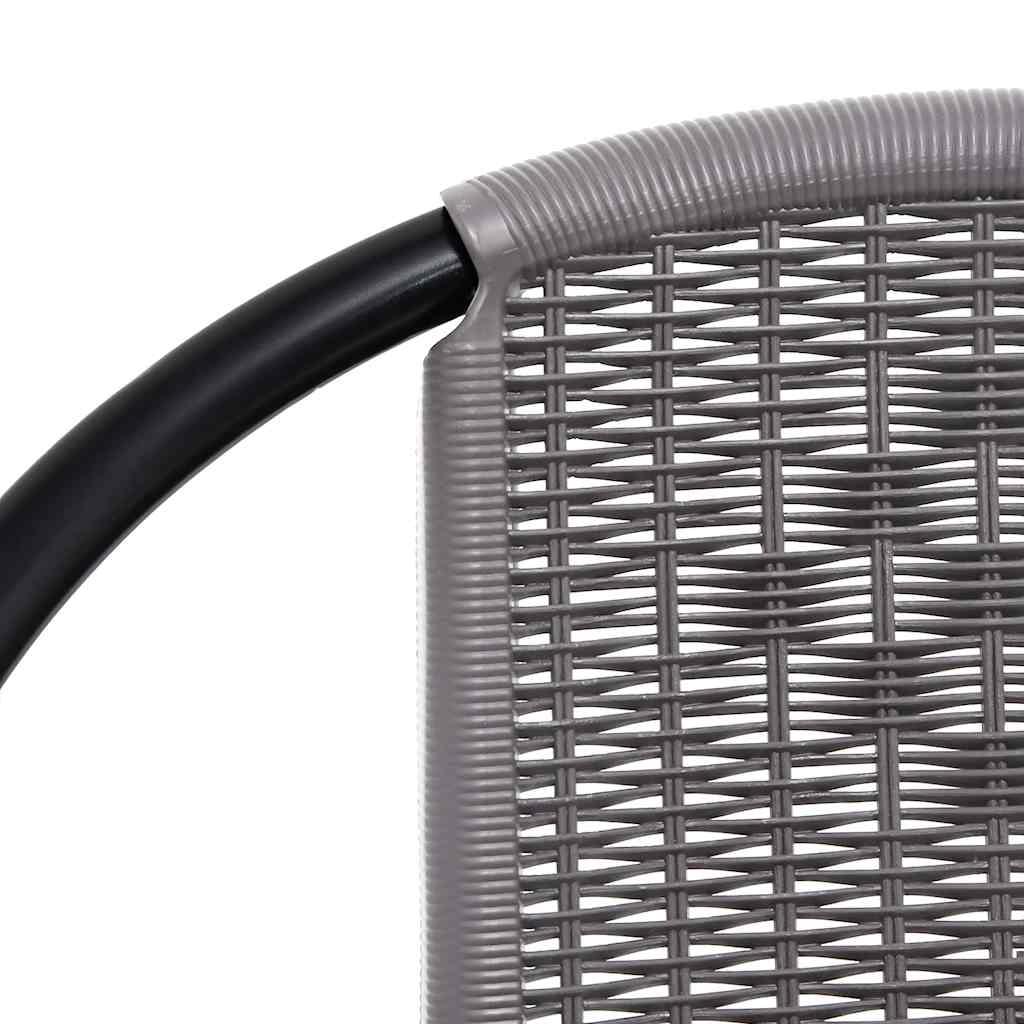 Garden Chair | Set of 4 | Black | Plastic rattan, steel | Standard