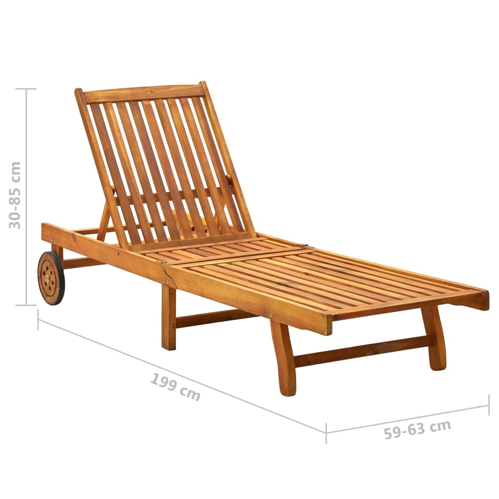 vidaXL Sun Lounger Solid Acacia Wood