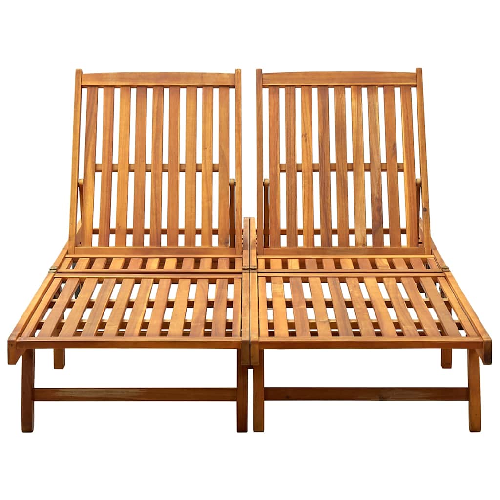311873 vidaXL 2-Person Sun Lounger Solid Acacia Wood