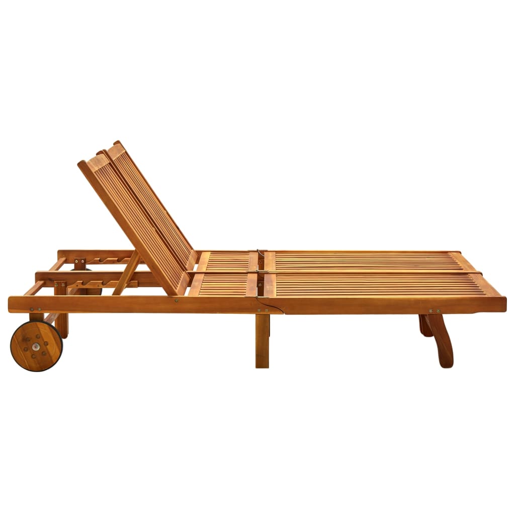 311873 vidaXL 2-Person Sun Lounger Solid Acacia Wood