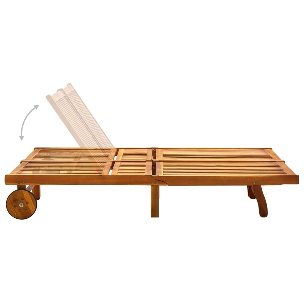 311873 vidaXL 2-Person Sun Lounger Solid Acacia Wood