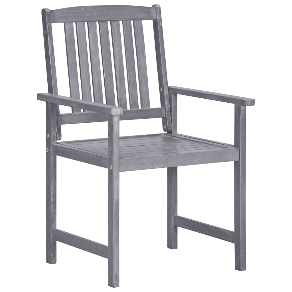Garden Chair | Set of 4 | Grey | Solid Acacia wood | Standard | Durable