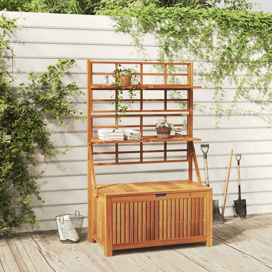 Storage Box with Trellis 99x55x160 cm Solid Acacia Wood