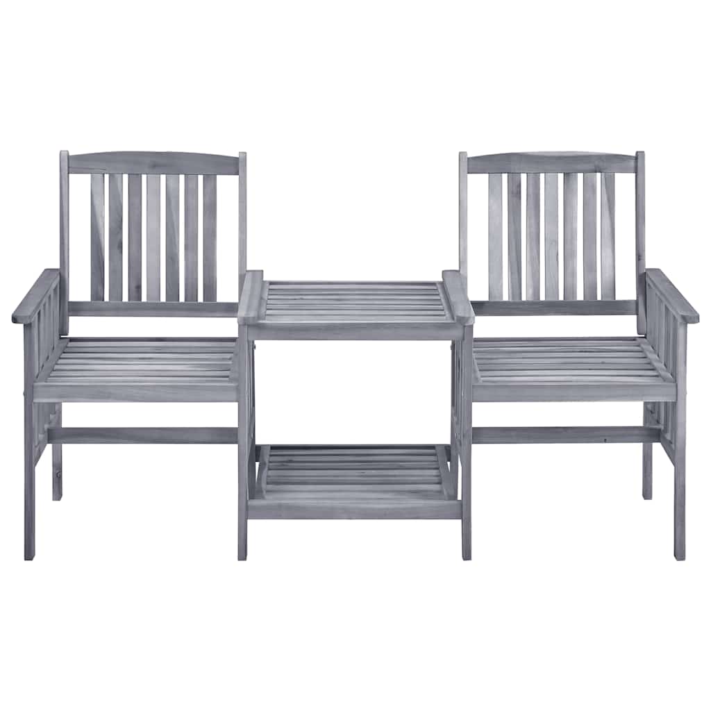Garden Chair With Tea Table | Grey | Solid Acacia Wood | Medium | Durable