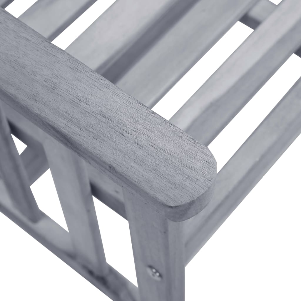 Garden Chair With Tea Table | Grey | Solid Acacia Wood | Medium | Durable