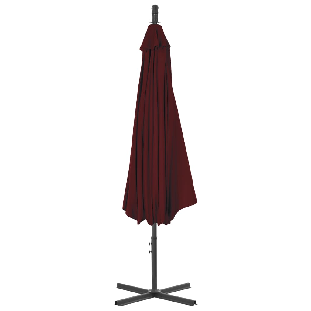 vidaXL Cantilever Garden Parasol with Steel Pole 300 cm Bordeaux Red