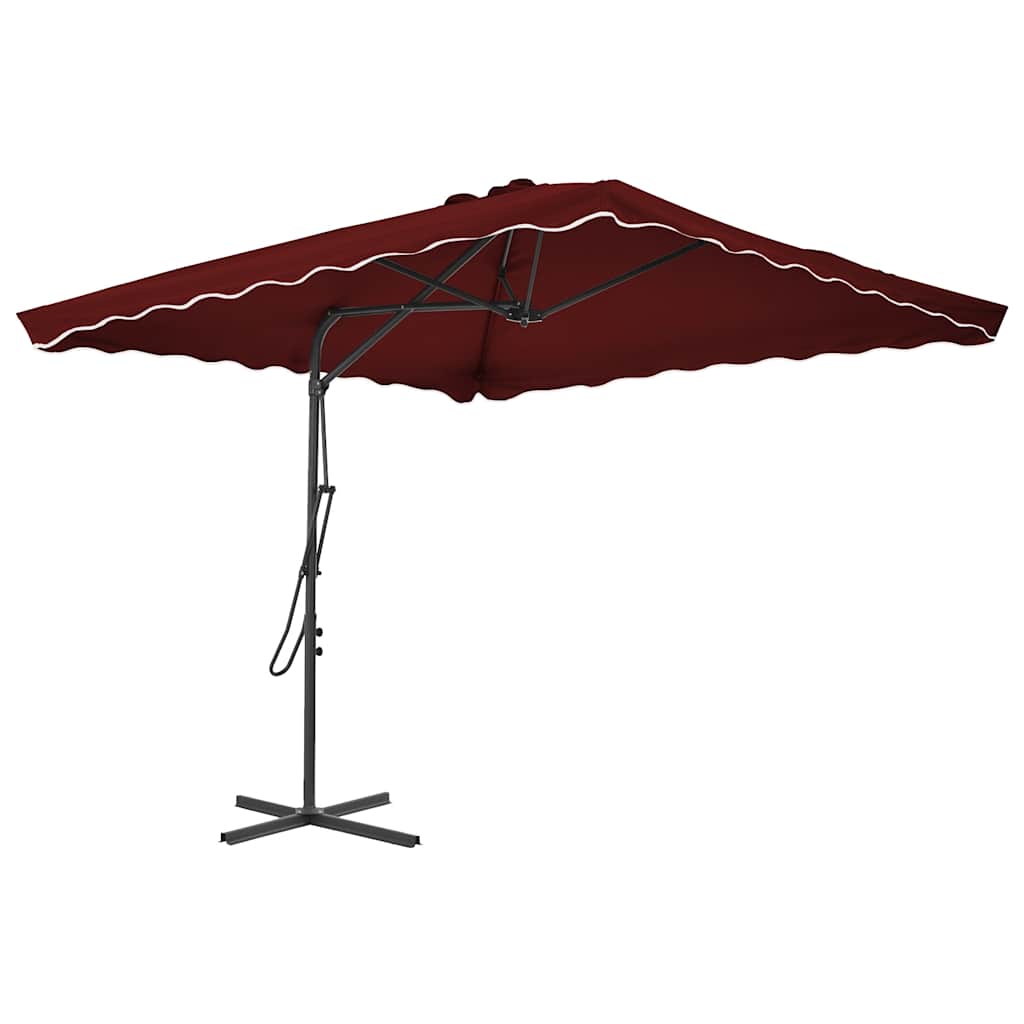 Garden Parasol with Steel Pole Bordeaux Red 250x250x230 cm