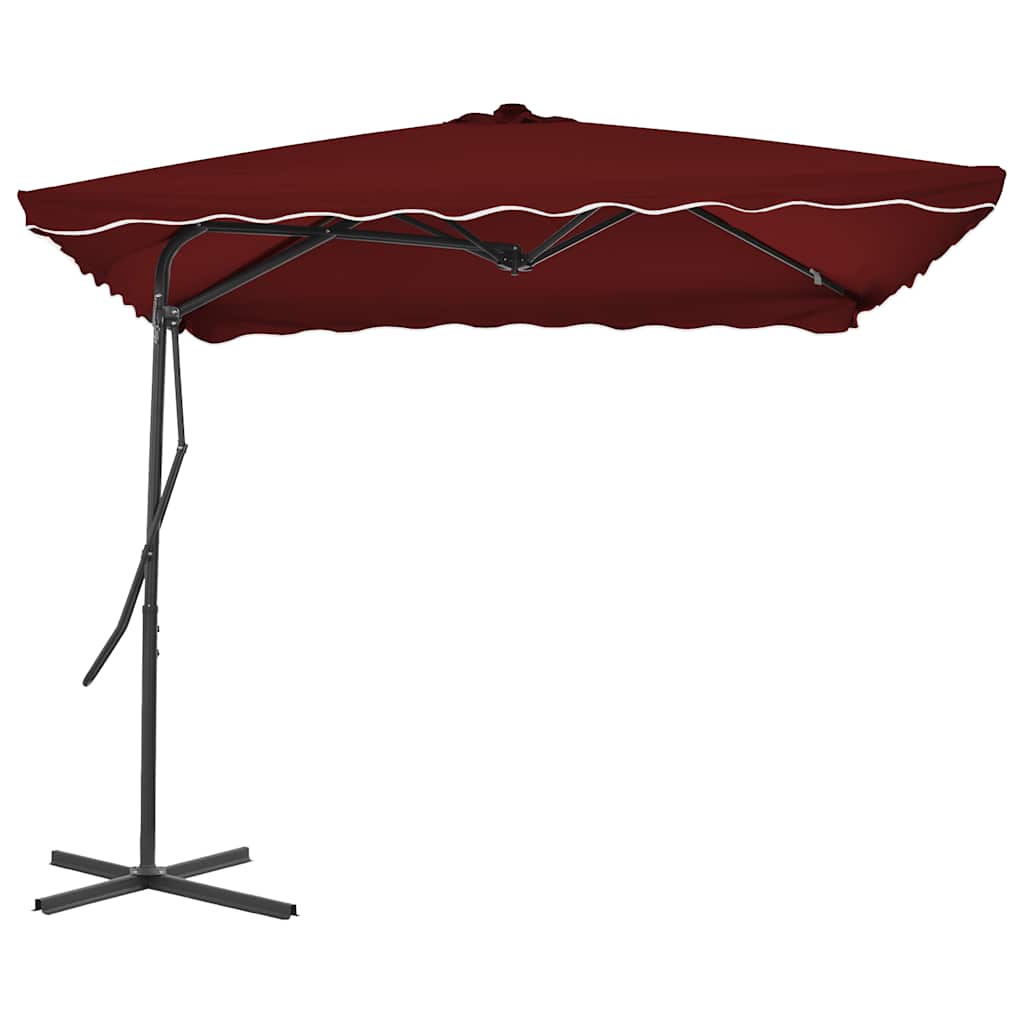 Garden Parasol | Bordeaux Red | Fabric, Powder-coated steel | 250x250 cm