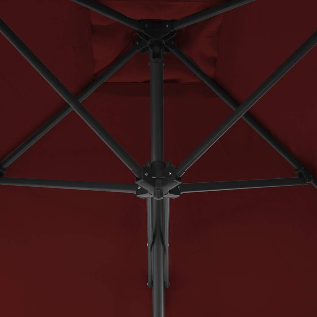 Garden Parasol | Bordeaux Red | Fabric, Powder-coated steel | 250x250 cm