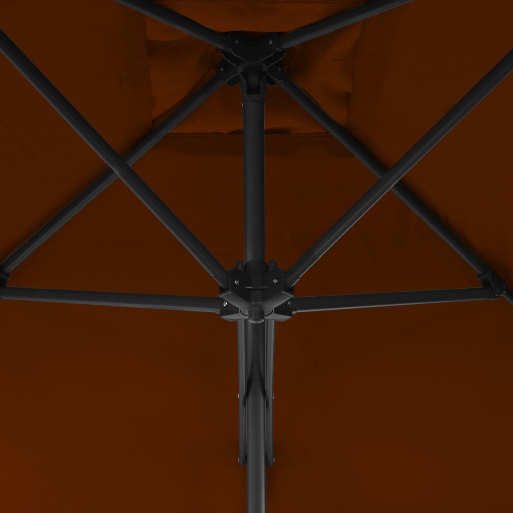 Garden Parasol | Terracotta | Polyester | 250x250 cm | Rotatable