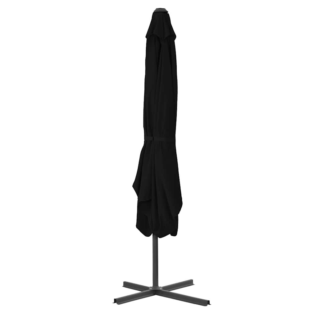 Garden Parasol with Steel Pole Black 250x250x230 cm