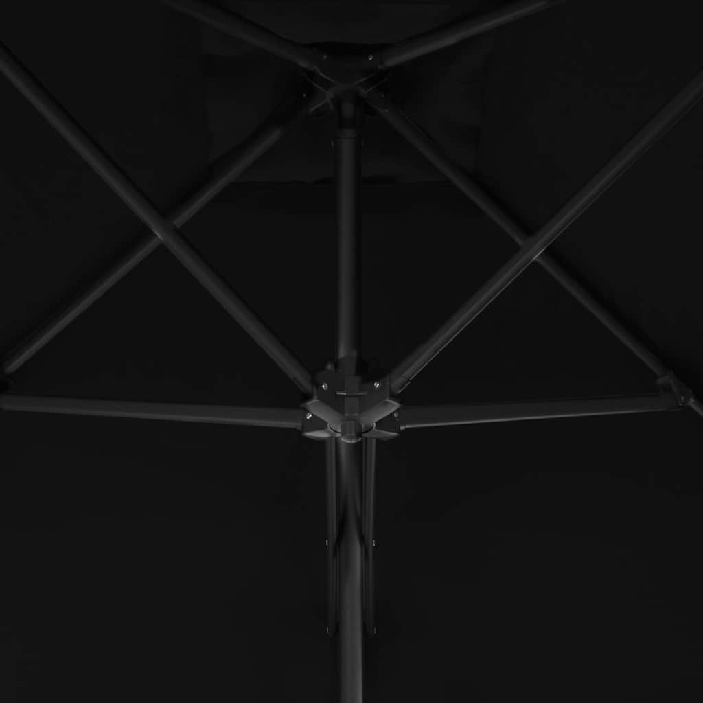 Garden Parasol with Steel Pole Black 250x250x230 cm
