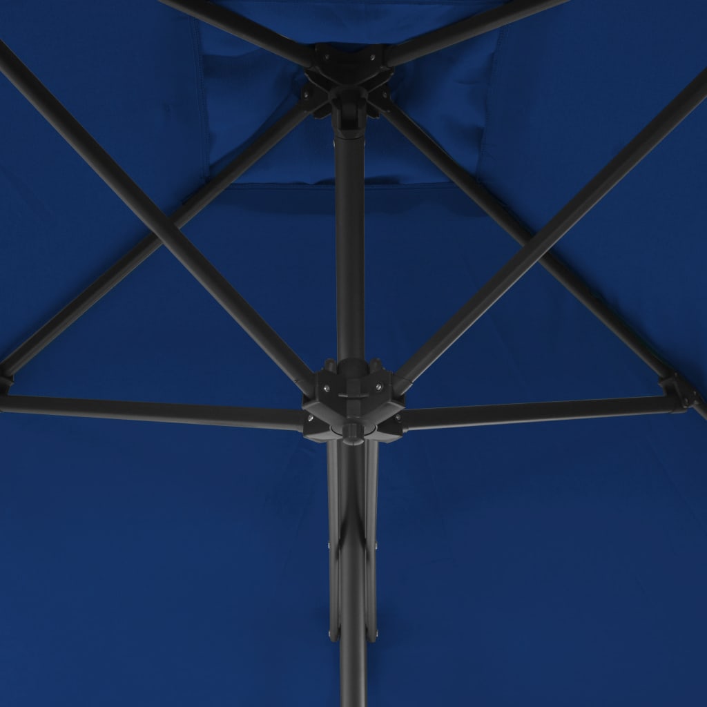 vidaXL Garden Parasol with Steel Pole Blue 250x250x230 cm