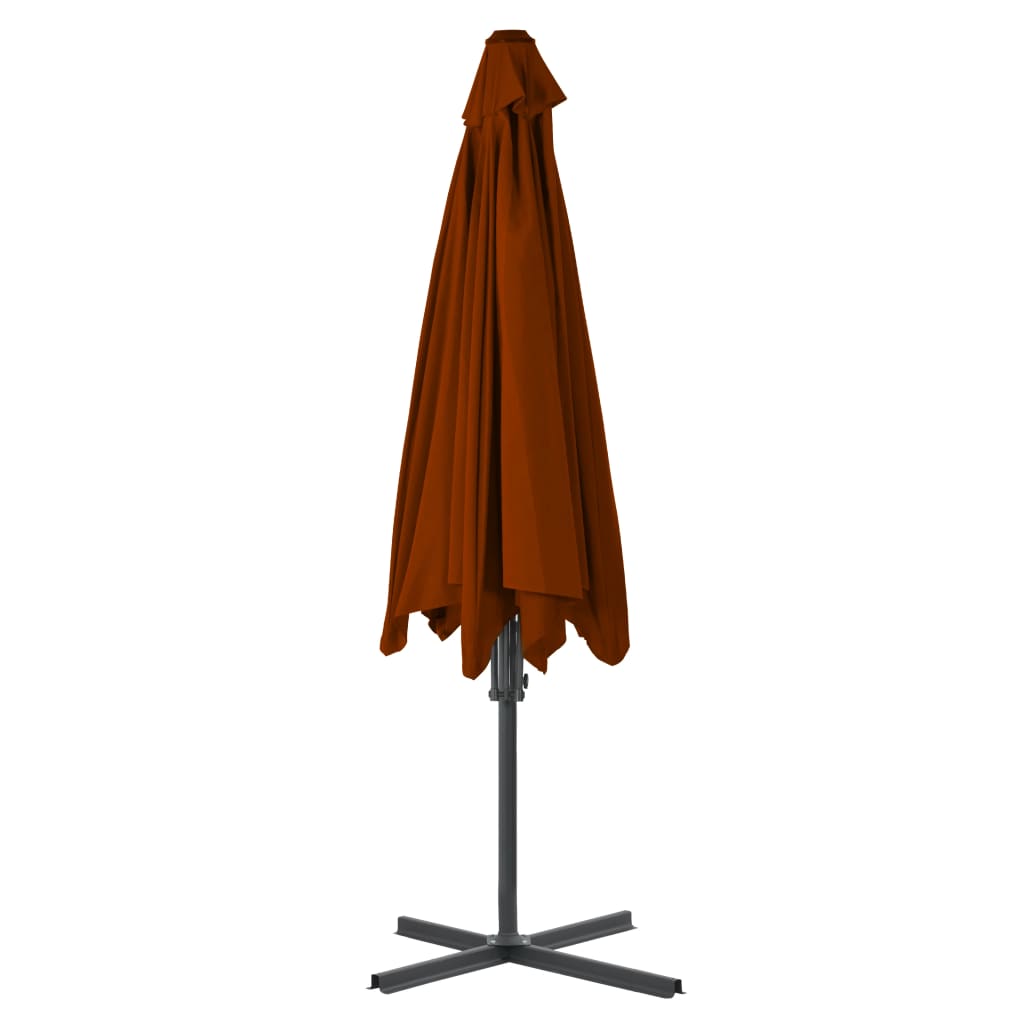 vidaXL Garden Parasol with Steel Pole Terracotta 300x230 cm