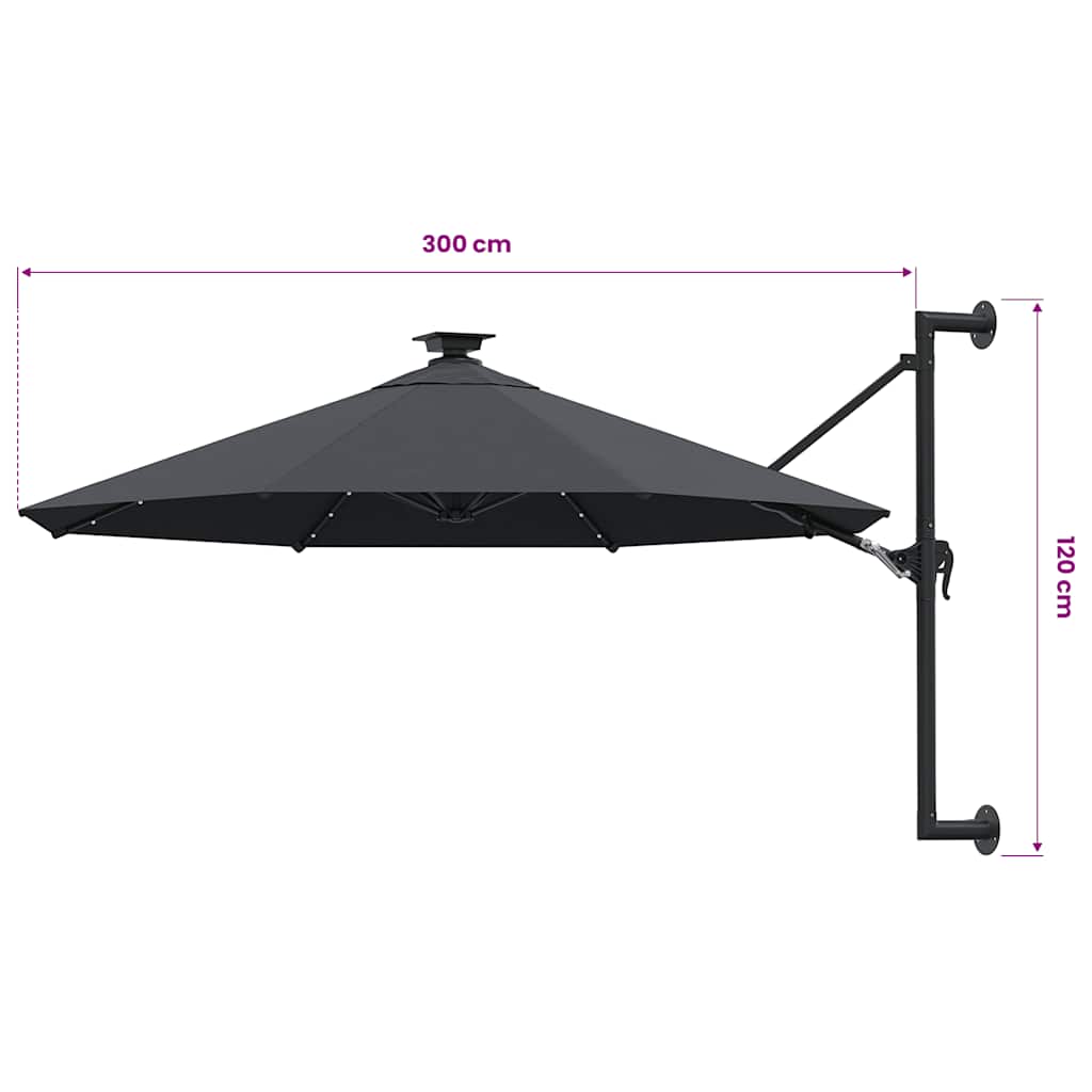 Garden Parasol | Anthracite | Polyester fabric, Metal | Large | Tiltable