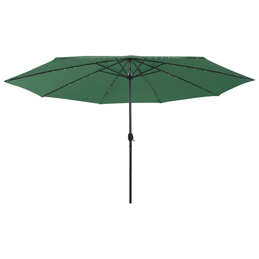 Garden Parasol with LED Lights 400 cm Green
