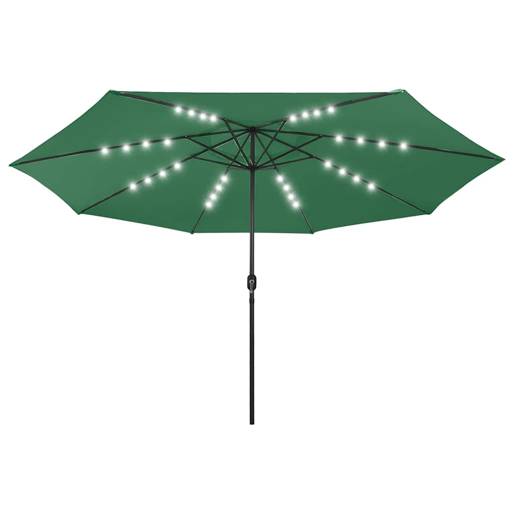 Garden Parasol with LED Lights 400 cm Green