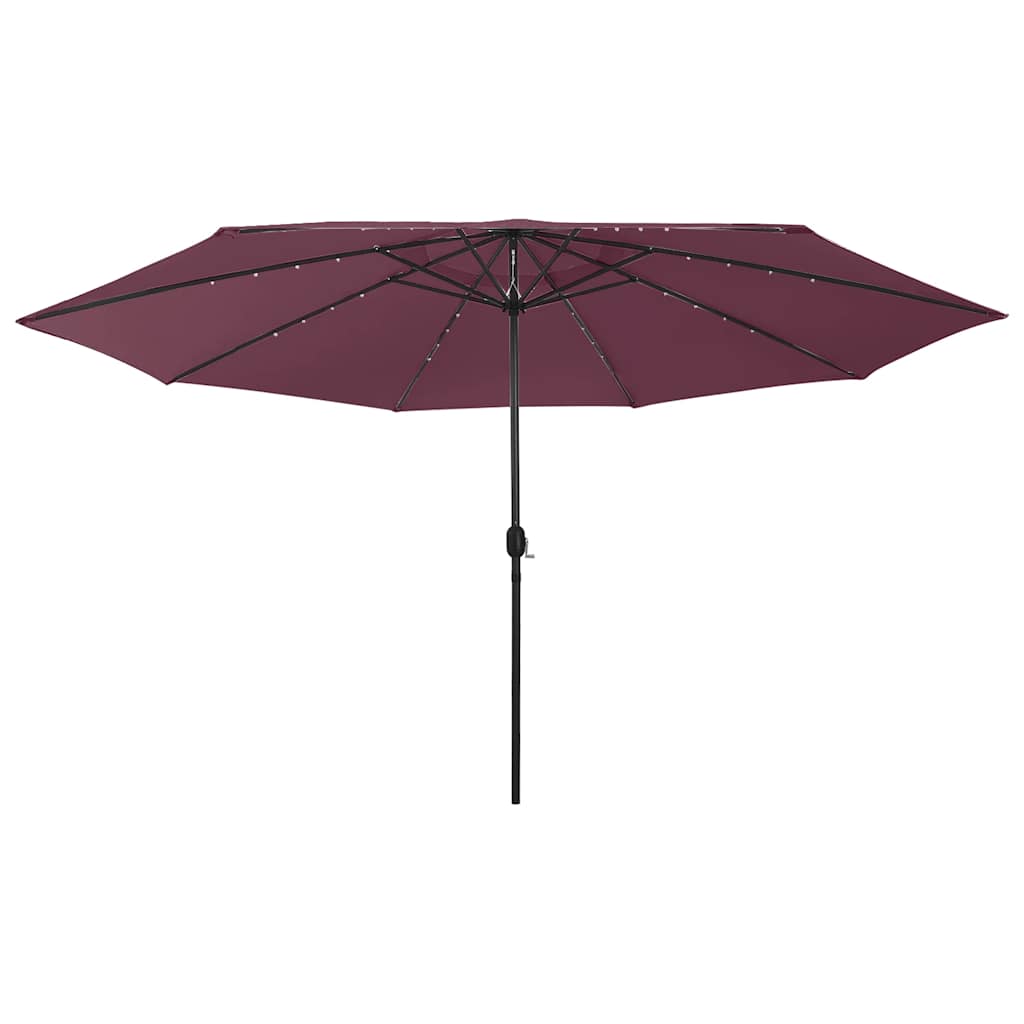 312534 vidaXL Garden Parasol with LED Lights 400 cm Bordeaux Red