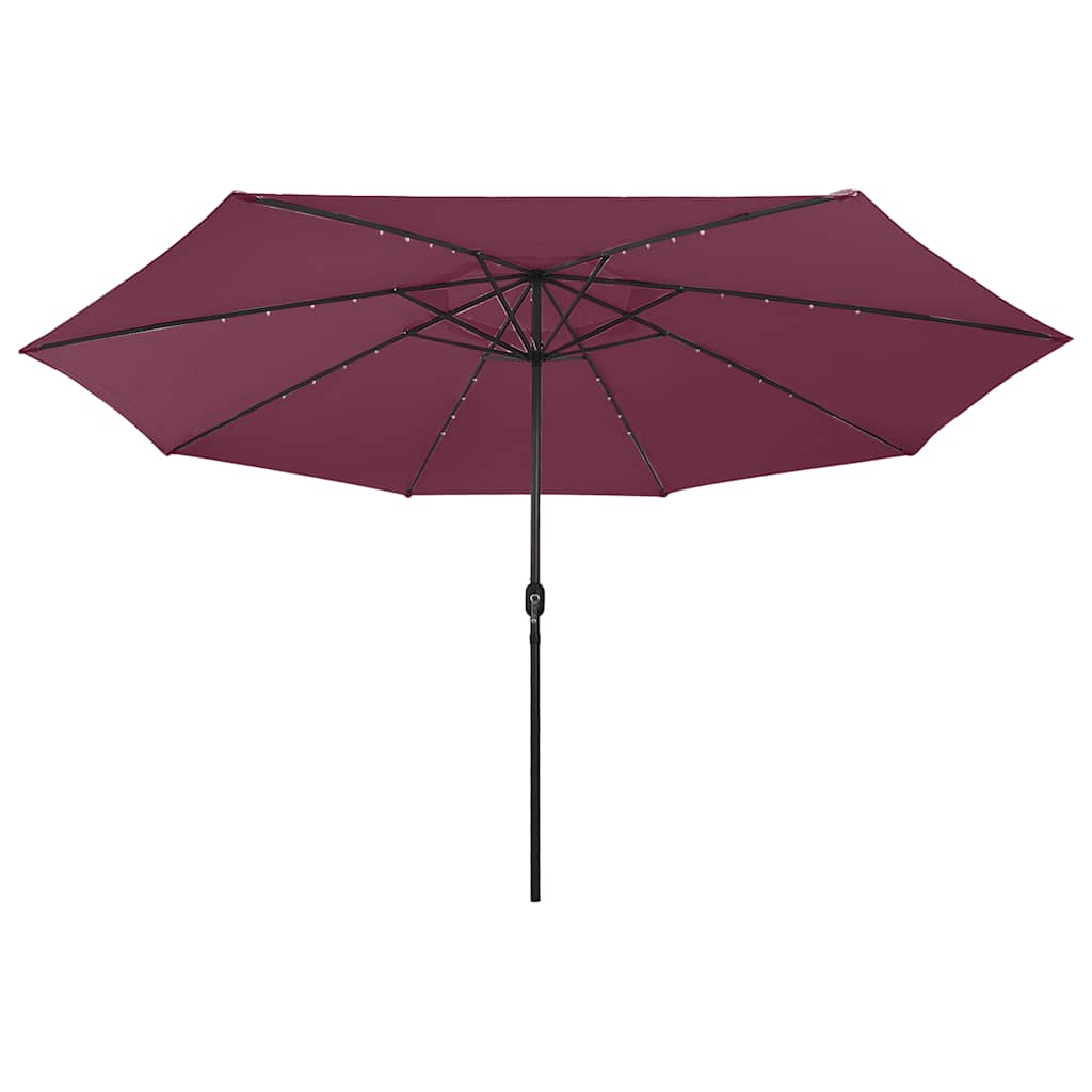 312534 vidaXL Garden Parasol with LED Lights 400 cm Bordeaux Red