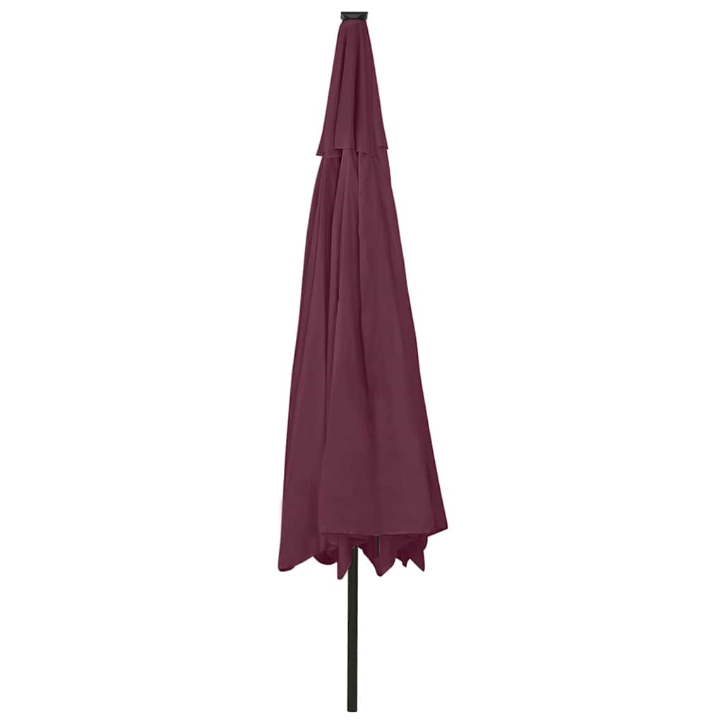 312534 vidaXL Garden Parasol with LED Lights 400 cm Bordeaux Red