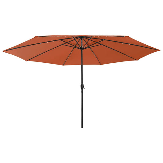 Garden Parasol with LED Lights 400 cm Terracotta