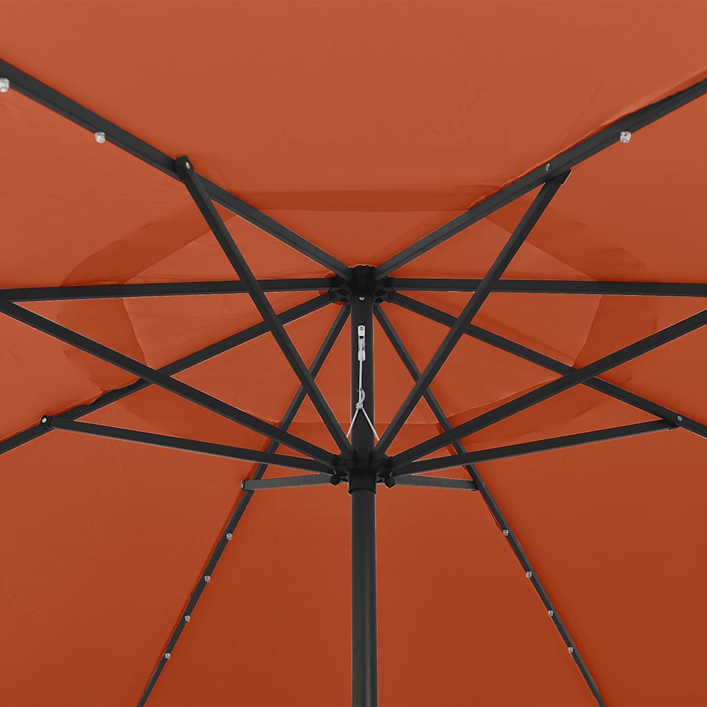 Garden Parasol with LED Lights 400 cm Terracotta