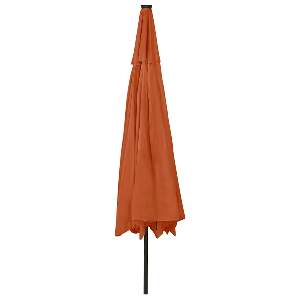 Garden Parasol with LED Lights 400 cm Terracotta
