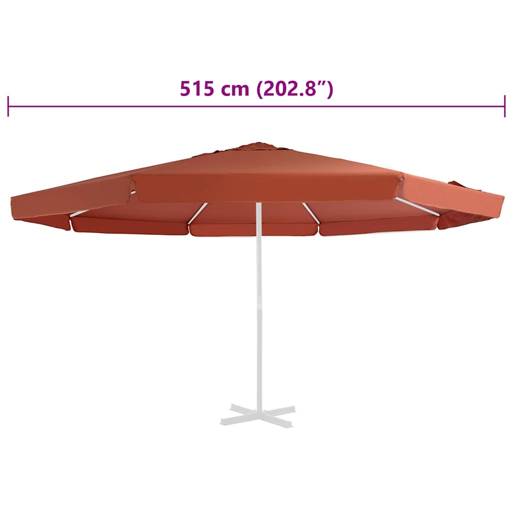312543 vidaXL Replacement Fabric for Outdoor Parasol Terracotta 515 cm
