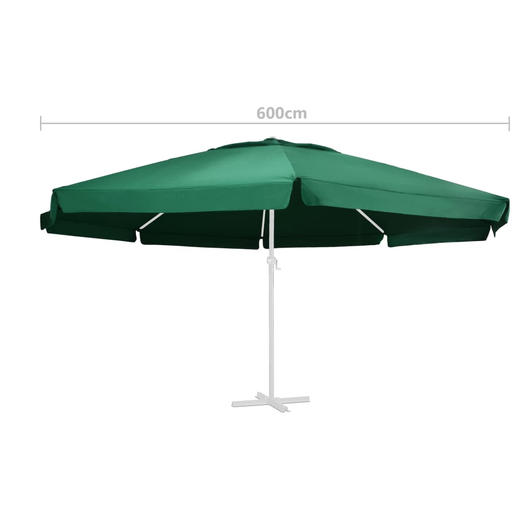 vidaXL Replacement Fabric for Outdoor Parasol Green 600 cm