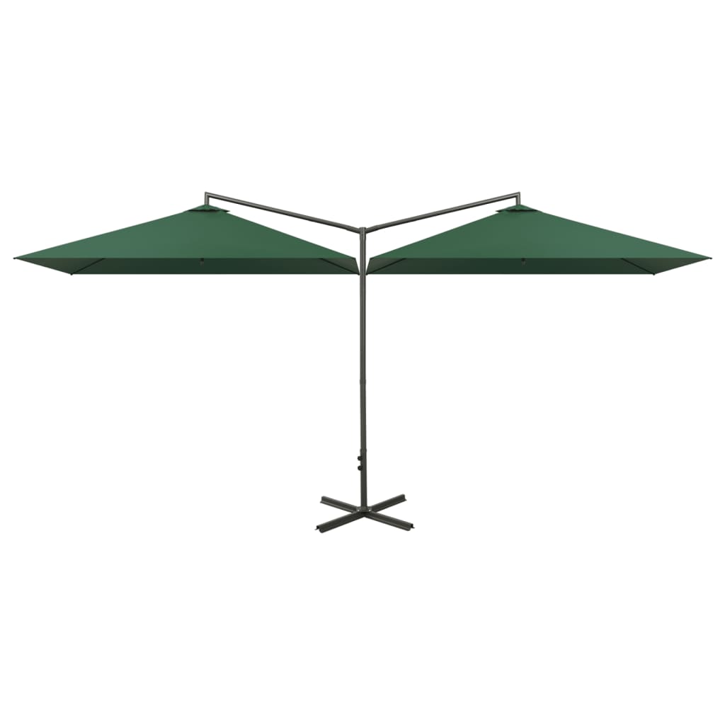 Garden Parasol | Green | Polyester, Powder-Coated Steel | Extra Large