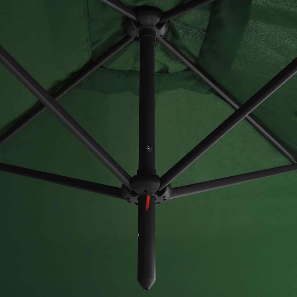Garden Parasol | Green | Polyester, Powder-Coated Steel | Extra Large