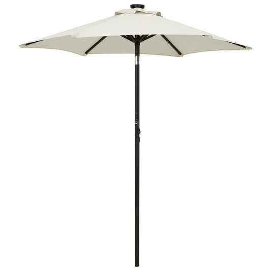 Garden Parasol | Sand and Dark Grey | Polyester Fabric, Aluminium