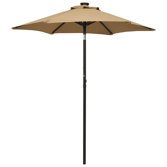 Garden Parasol | Taupe and dark grey | Fabric (100% polyester), aluminium