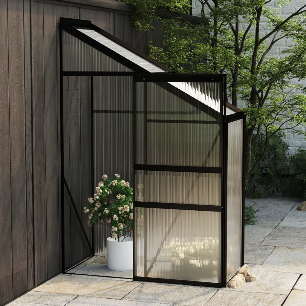 vidaXL Greenhouse Anthracite Aluminium 1.38 m³