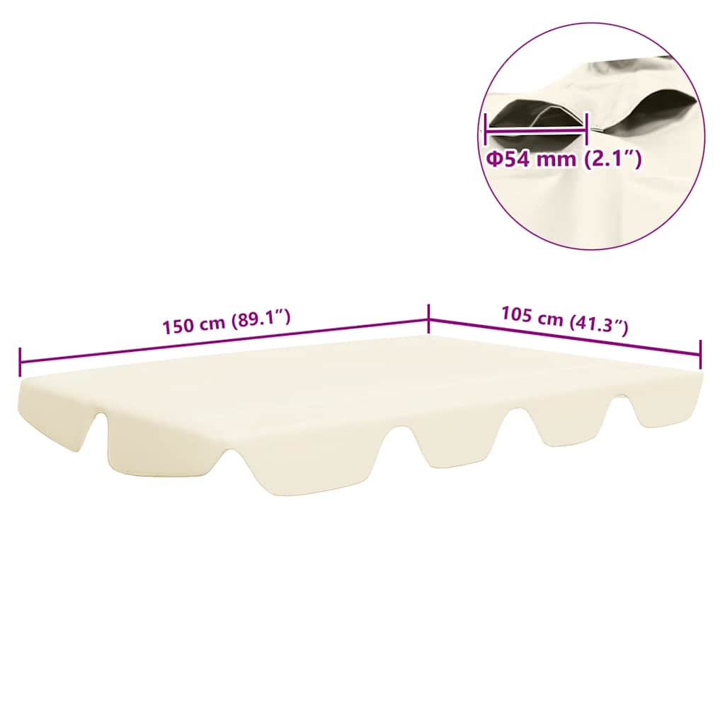 Replacement Canopy for Garden Swing Cream 150/130x105/70 cm