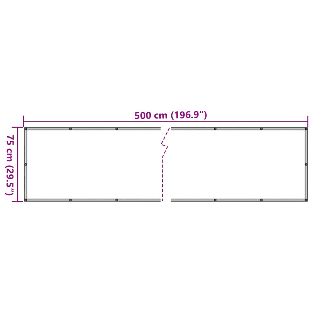 vidaXL Balcony Screen Anthracite 75x500 cm Oxford Fabric