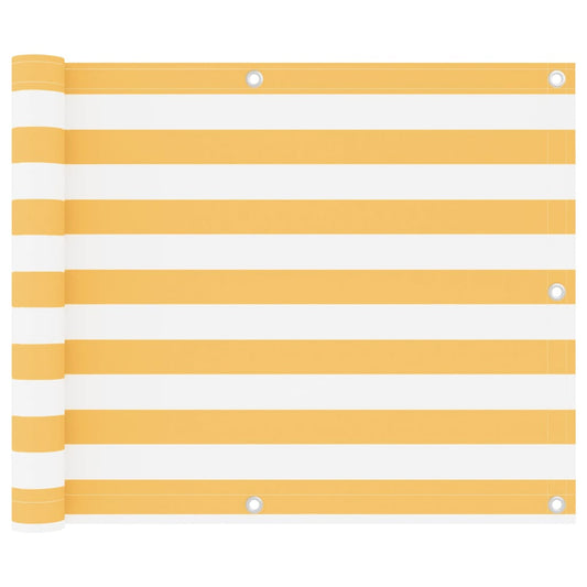 Balcony Screen White and Yellow 75x300 cm Oxford Fabric