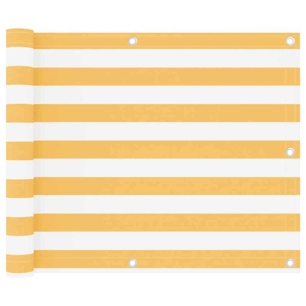 Balcony Screen White and Yellow 75x400 cm Oxford Fabric