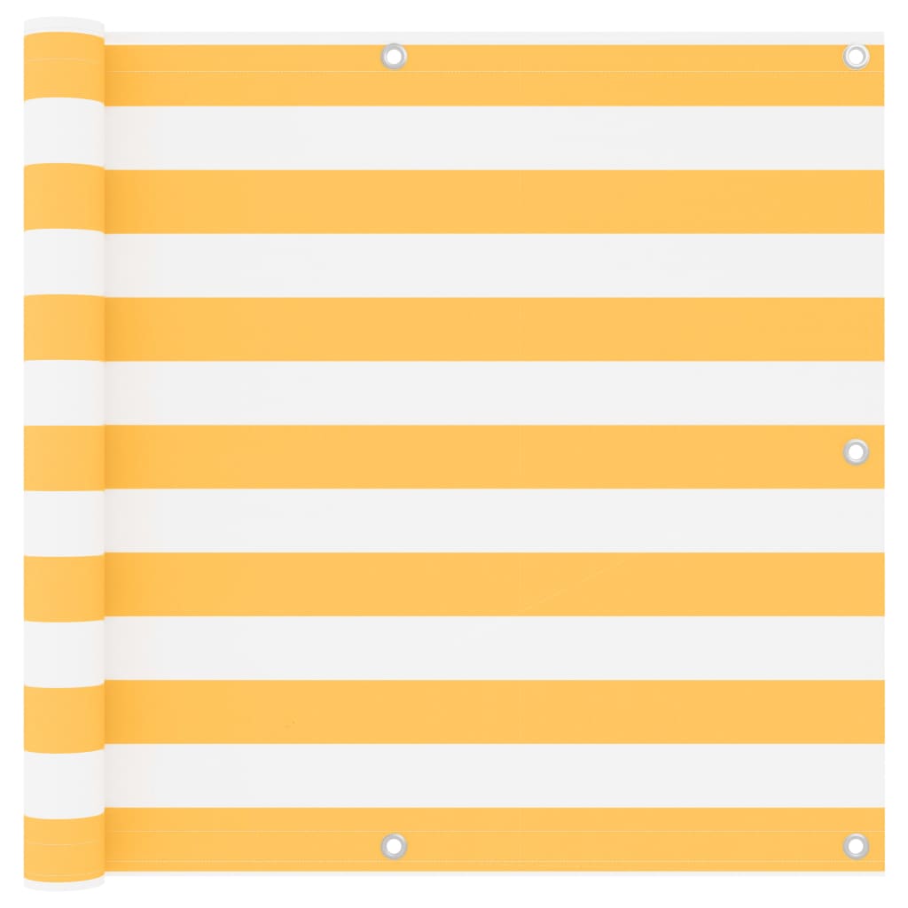 Balcony Screen White and Yellow 90x300 cm Oxford Fabric