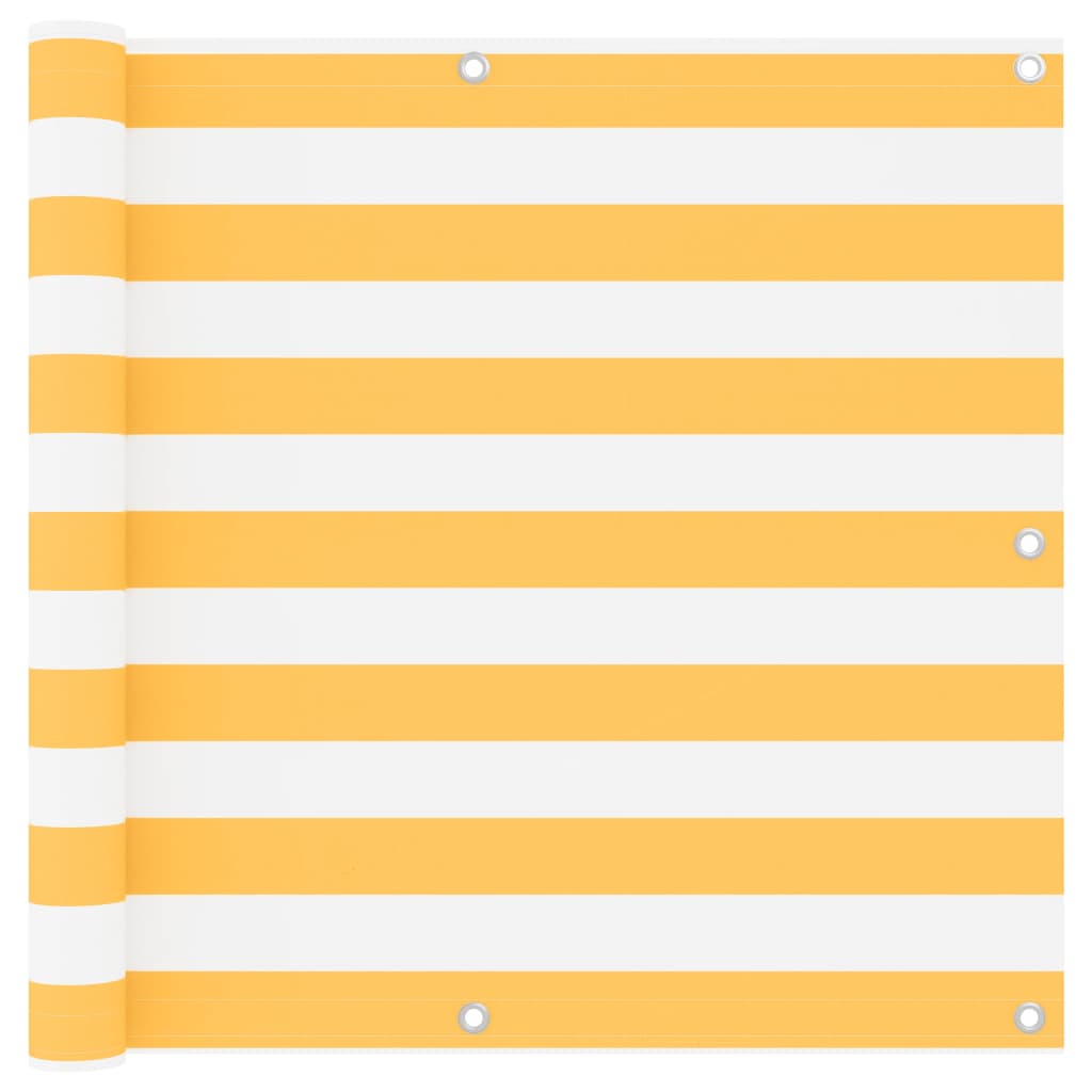 Balcony Screen White and Yellow 90x400 cm Oxford Fabric